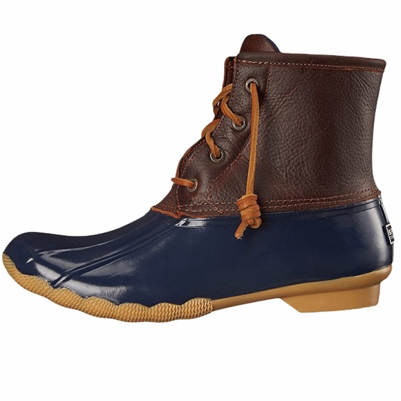 NEW Sperry Saltwater Waterproof Navy Duck Boot - Picture 2 of 16